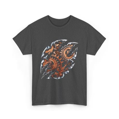 Steampunk Gears Mechanical Design T-Shirt - Dark Heather