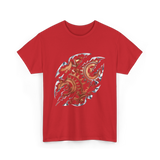 Steampunk Gears Mechanical Design T-Shirt - Red