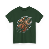 Steampunk Gears Mechanical Design T-Shirt - Forest Green