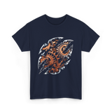 Steampunk Gears Mechanical Design T-Shirt - Navy