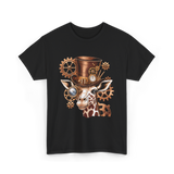 Steampunk Giraffe Mechanical Animal T-Shirt - Black