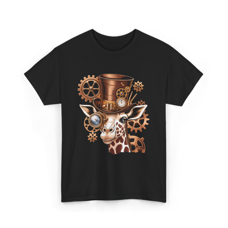 Steampunk Giraffe Mechanical Animal T-Shirt - Black