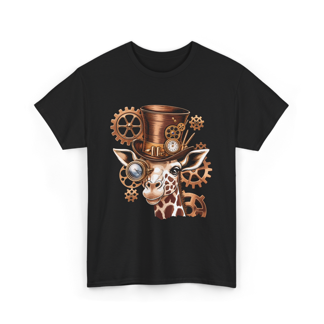 Steampunk Giraffe Mechanical Animal T-Shirt - Black