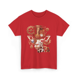 Steampunk Giraffe Mechanical Animal T-Shirt - Red