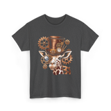 Steampunk Giraffe Mechanical Animal T-Shirt - Dark Heather