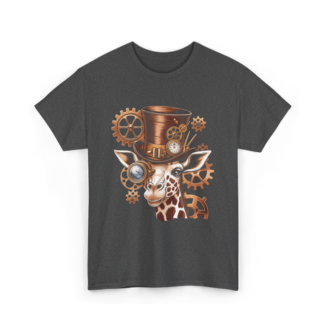 Steampunk Giraffe Mechanical Animal T-Shirt - Dark Heather