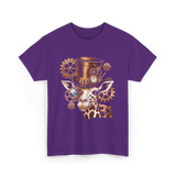 Steampunk Giraffe Mechanical Animal T-Shirt - Purple