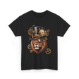 Steampunk Lion Lion Head Steampunk T-Shirt - Black