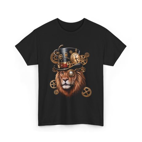 Steampunk Lion Lion Head Steampunk T-Shirt - Black