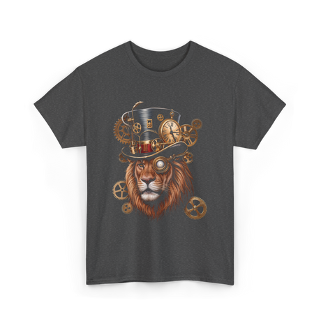 Steampunk Lion Lion Head Steampunk T-Shirt - Dark Heather