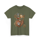 Steampunk Lion Lion Head Steampunk T-Shirt - Military Green