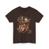 Steampunk Lion Lion Head Steampunk T-Shirt - Dark Chocolate