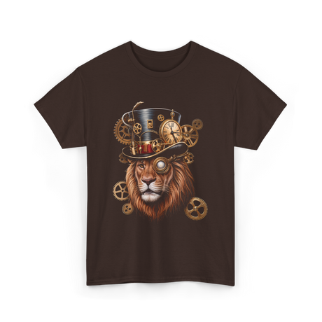 Steampunk Lion Lion Head Steampunk T-Shirt - Dark Chocolate