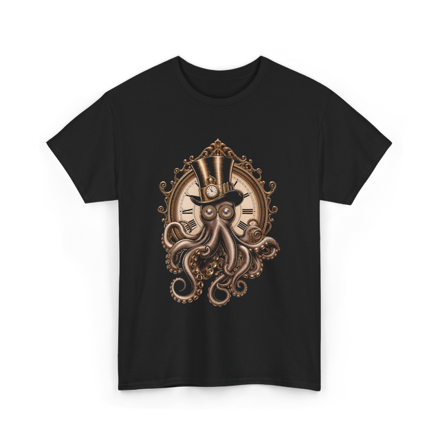 Steampunk Octopus Art Octopus T-Shirt - Black