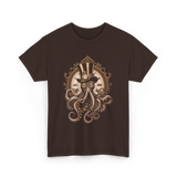 Steampunk Octopus Art Octopus T-Shirt - Dark Chocolate