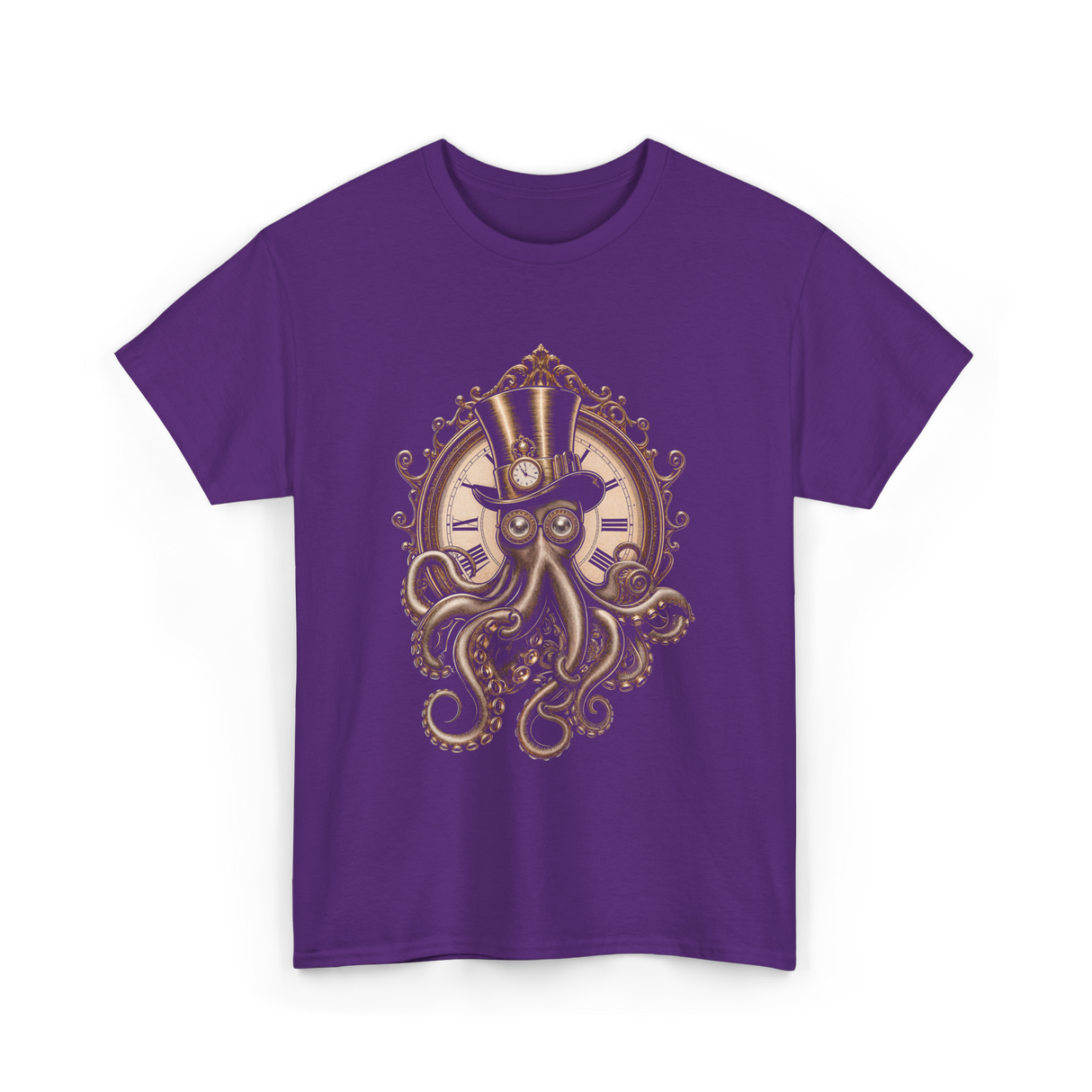 Steampunk Octopus Art Octopus T-Shirt - Purple