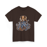 Steampunk Octopus Octopus Art T-Shirt - Dark Chocolate