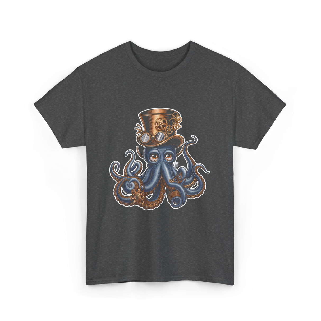 Steampunk Octopus Octopus Art T-Shirt - Dark Heather