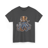 Steampunk Octopus Octopus Art T-Shirt - Dark Heather