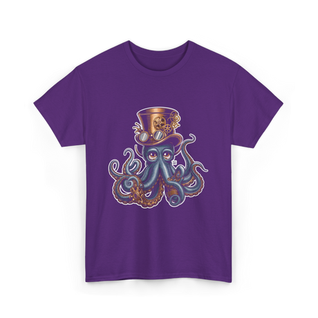 Steampunk Octopus Octopus Art T-Shirt - Purple