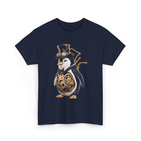 Steampunk Penguin Penguin Lover T-Shirt - Navy