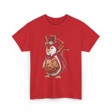 Steampunk Penguin Penguin Lover T-Shirt - Red