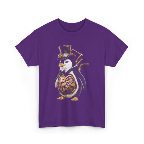 Steampunk Penguin Penguin Lover T-Shirt - Purple