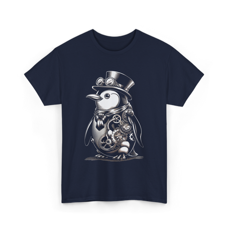 Steampunk Penguin Penguin Lover T-Shirt - Navy