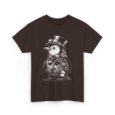 Steampunk Penguin Penguin Lover T-Shirt - Dark Chocolate