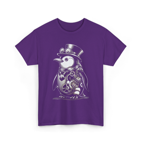 Steampunk Penguin Penguin Lover T-Shirt - Purple