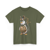 Steampunk Penguin Penguin Lover T-Shirt - Military Green