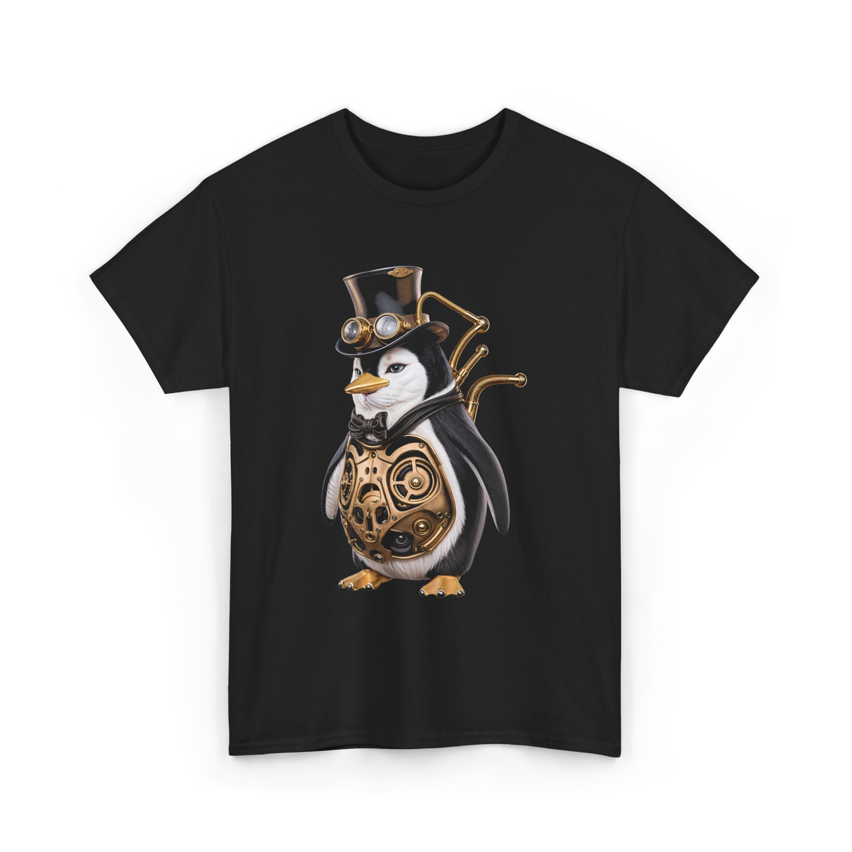 Steampunk Penguin Penguin Lover T-Shirt - Black