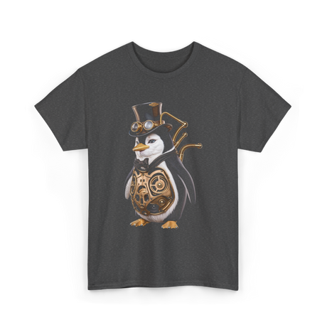 Steampunk Penguin Penguin Lover T-Shirt - Dark Heather