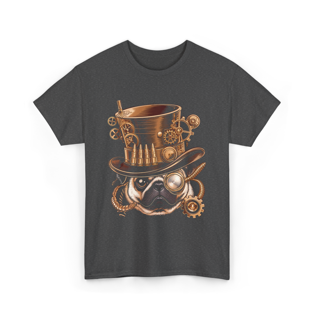 Steampunk Pug Dog Steampunk Pug T-Shirt - Dark Heather