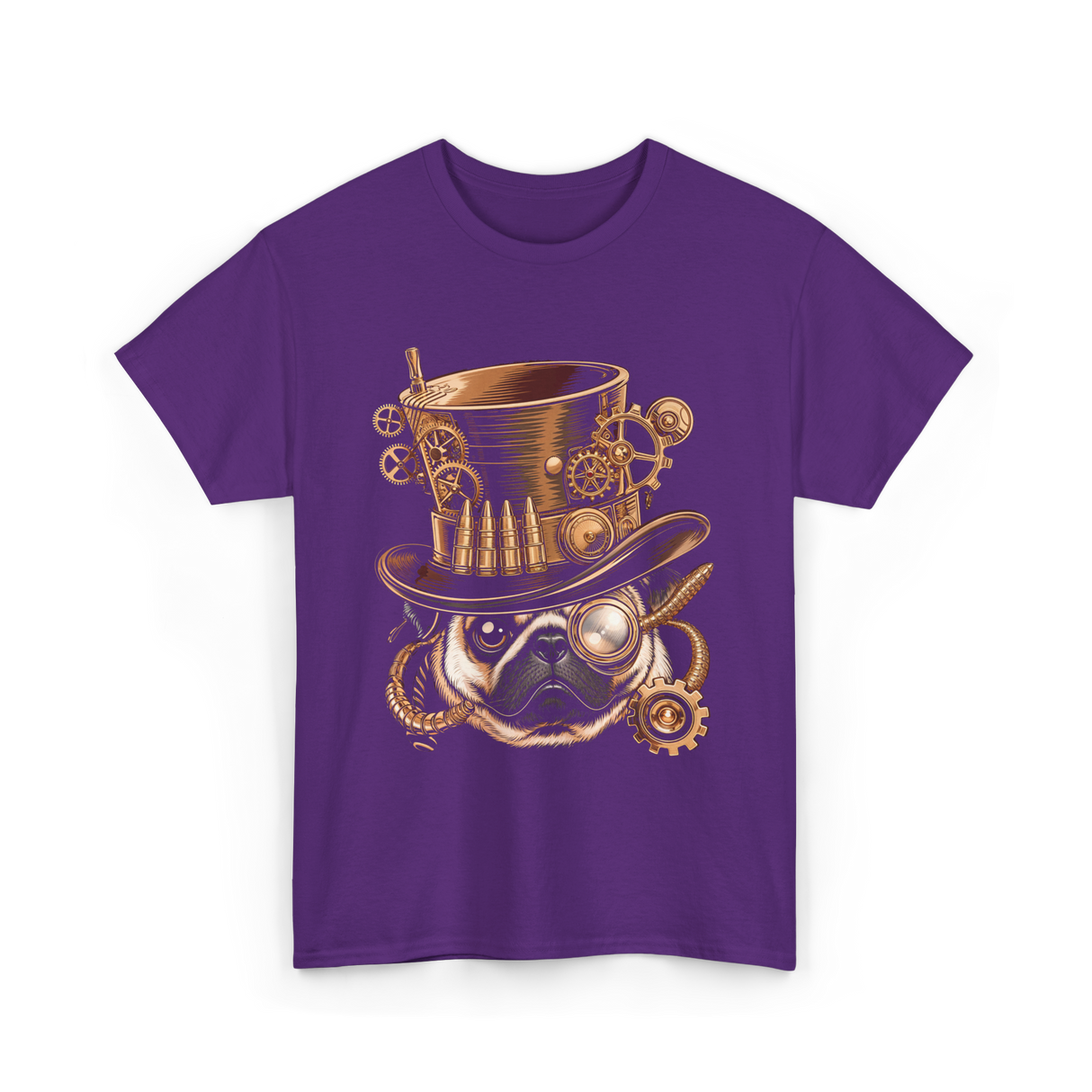 Steampunk Pug Dog Steampunk Pug T-Shirt - Purple