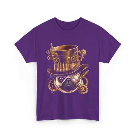 Steampunk Pug Dog Steampunk Pug T-Shirt - Purple