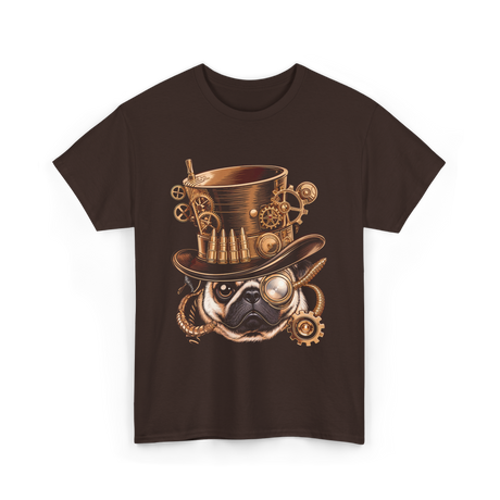 Steampunk Pug Dog Steampunk Pug T-Shirt - Dark Chocolate