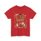 Steampunk Pug Dog Steampunk Pug T-Shirt - Red