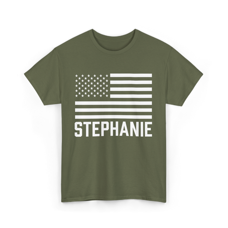 Stephanie Name Personalized Gift T-Shirt - Military Green