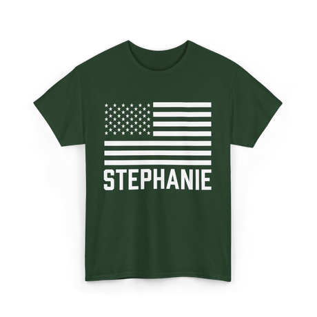 Stephanie Name Personalized Gift T-Shirt - Forest Green