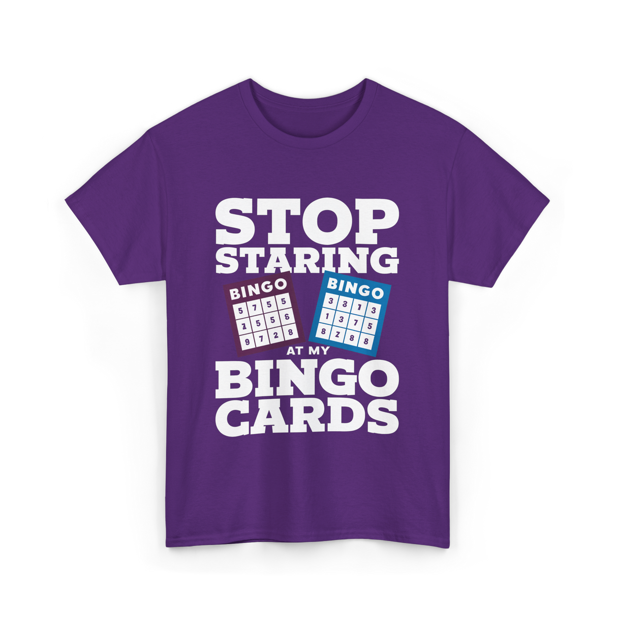 Stop Staring Bingo Cards Bingo T-Shirt - Purple