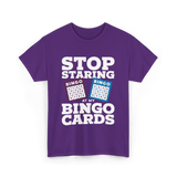 Stop Staring Bingo Cards Bingo T-Shirt - Purple