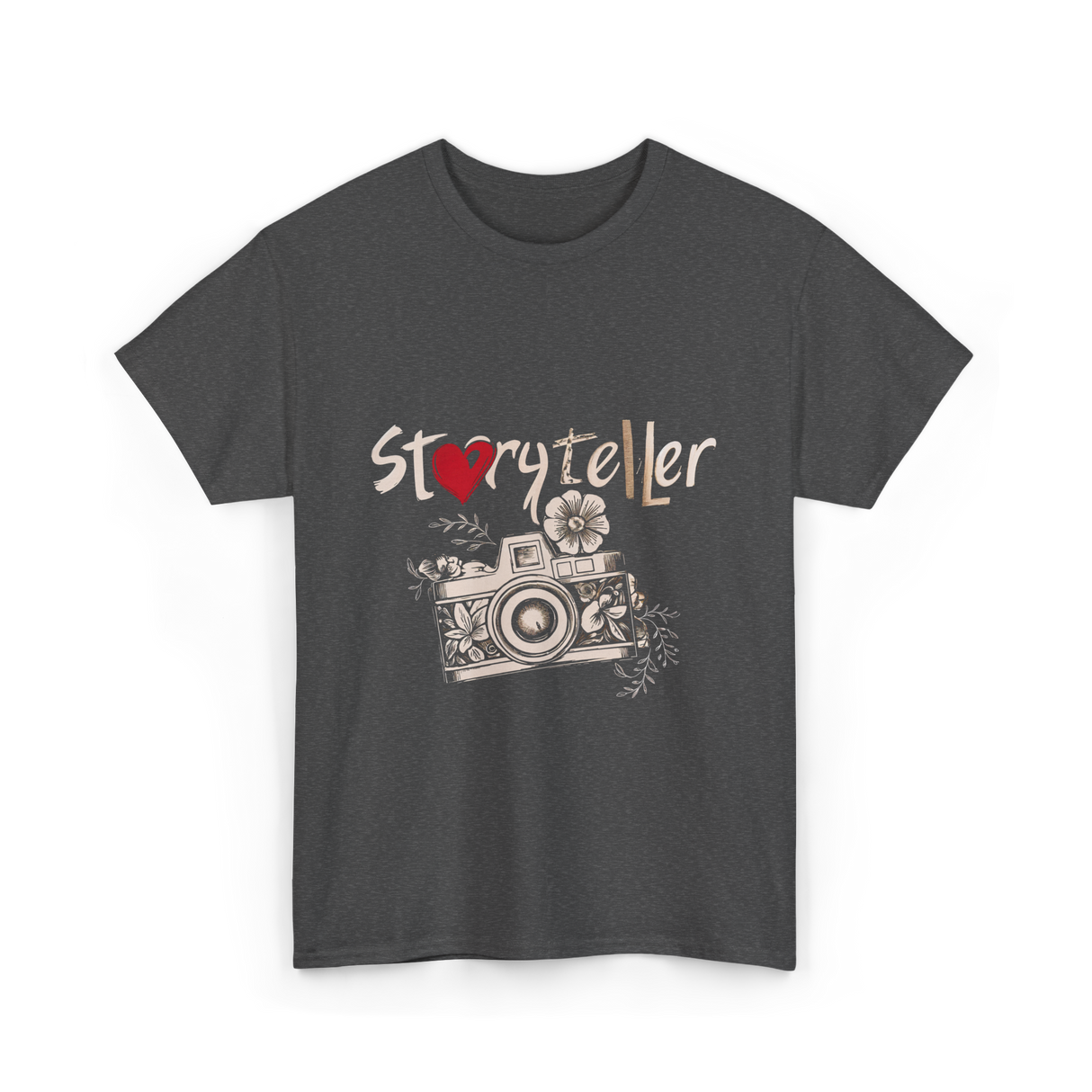 Storyteller Camera Photography T-Shirt - Dark Heather