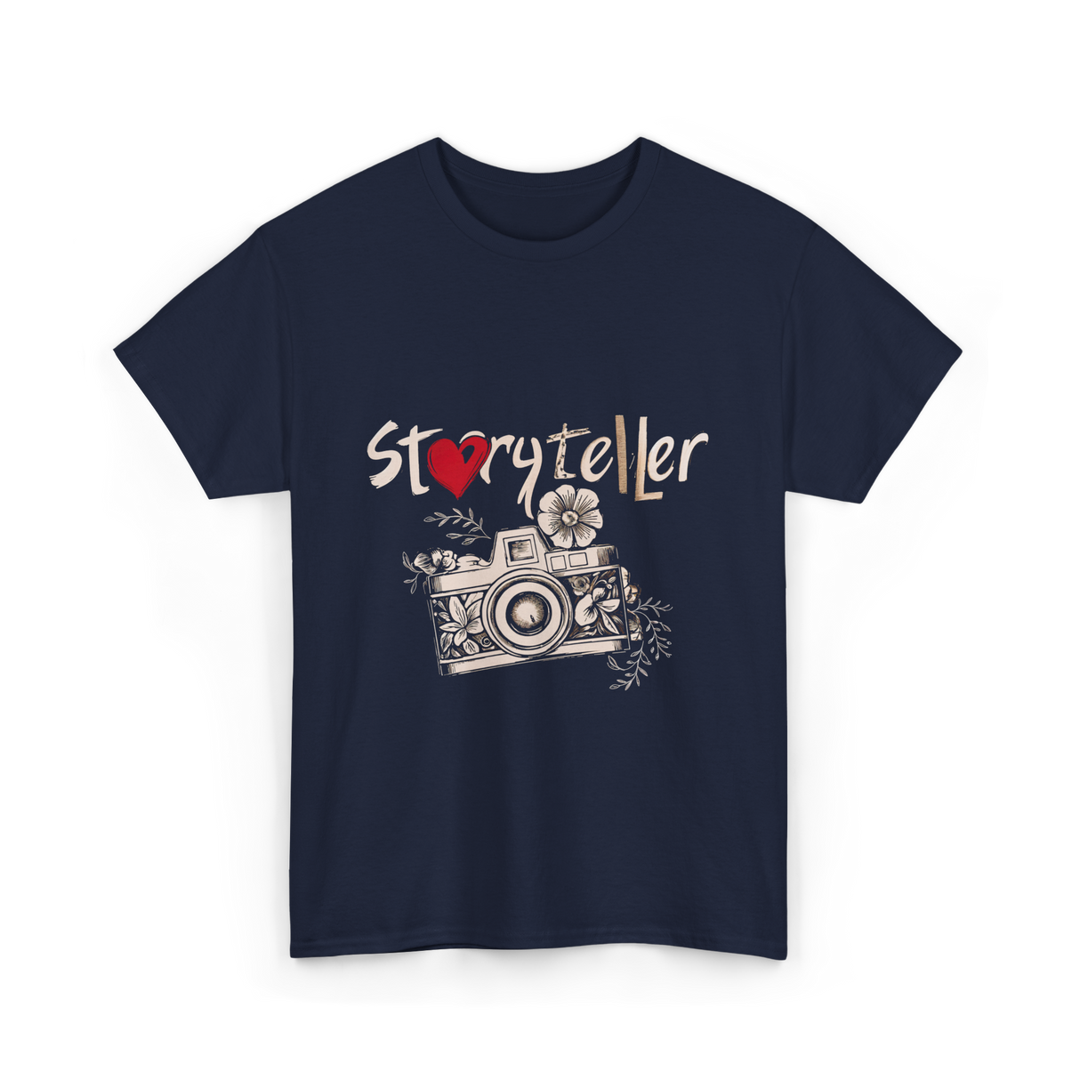 Storyteller Camera Photography T-Shirt - Navy