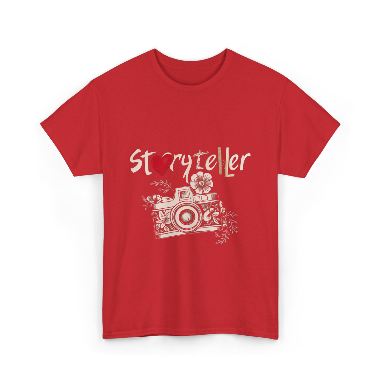 Storyteller Camera Photography T-Shirt - Red