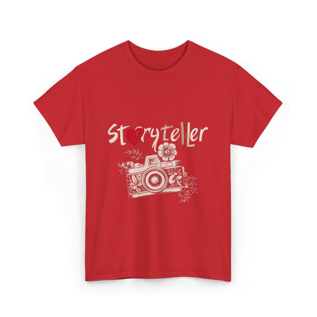 Storyteller Camera Photography T-Shirt - Red