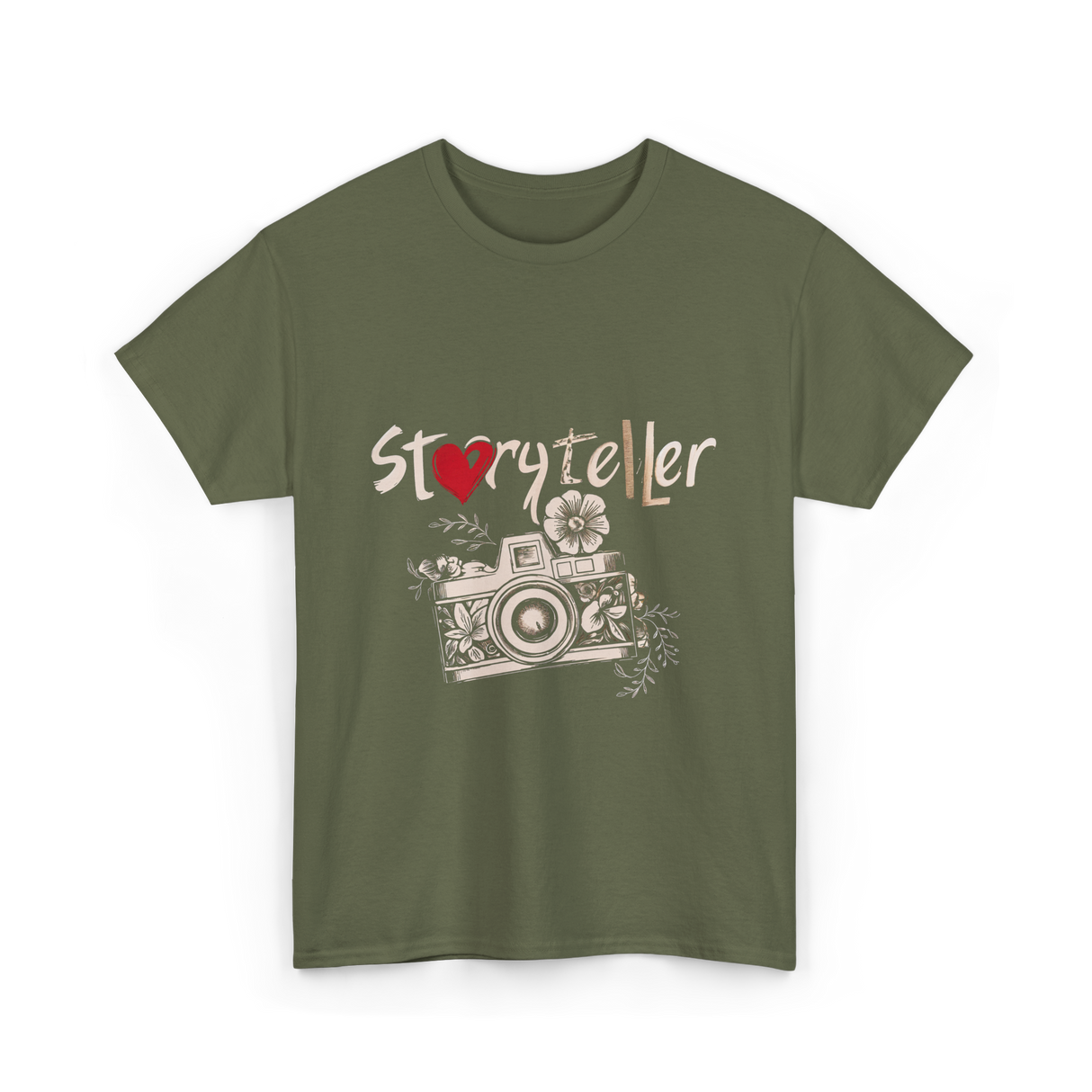 Storyteller Camera Photography T-Shirt - Military Green