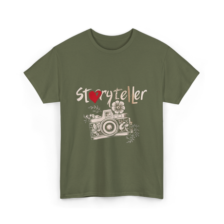 Storyteller Camera Photography T-Shirt - Military Green