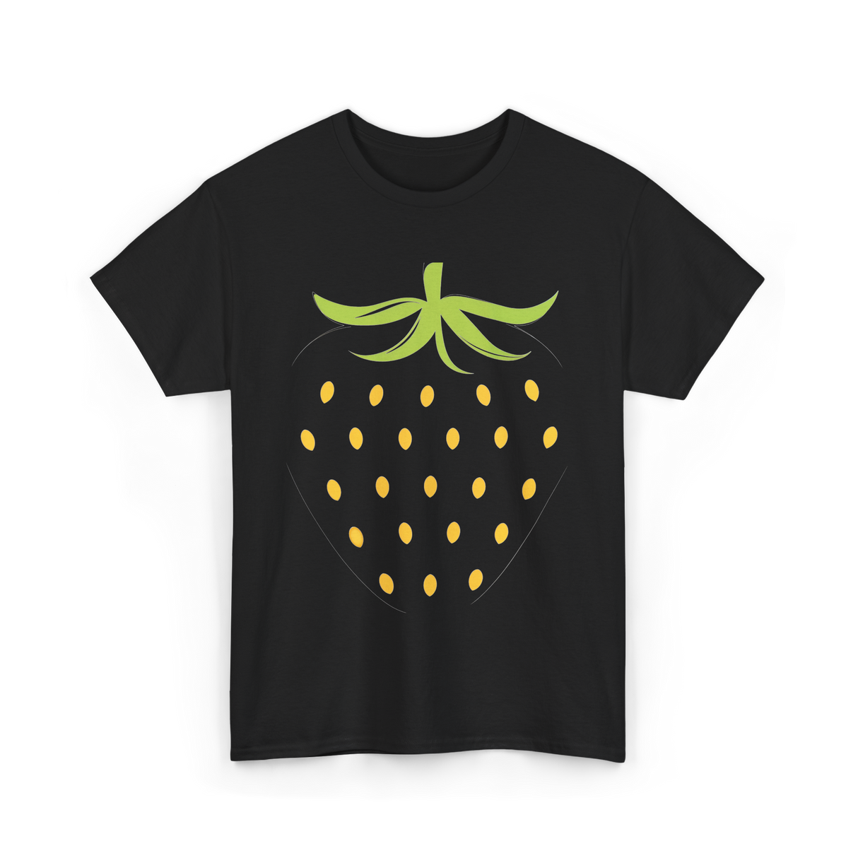 Strawberry Fruit Design Berry T-Shirt - Black