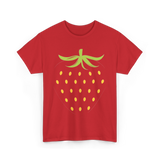 Strawberry Fruit Design Berry T-Shirt - Red